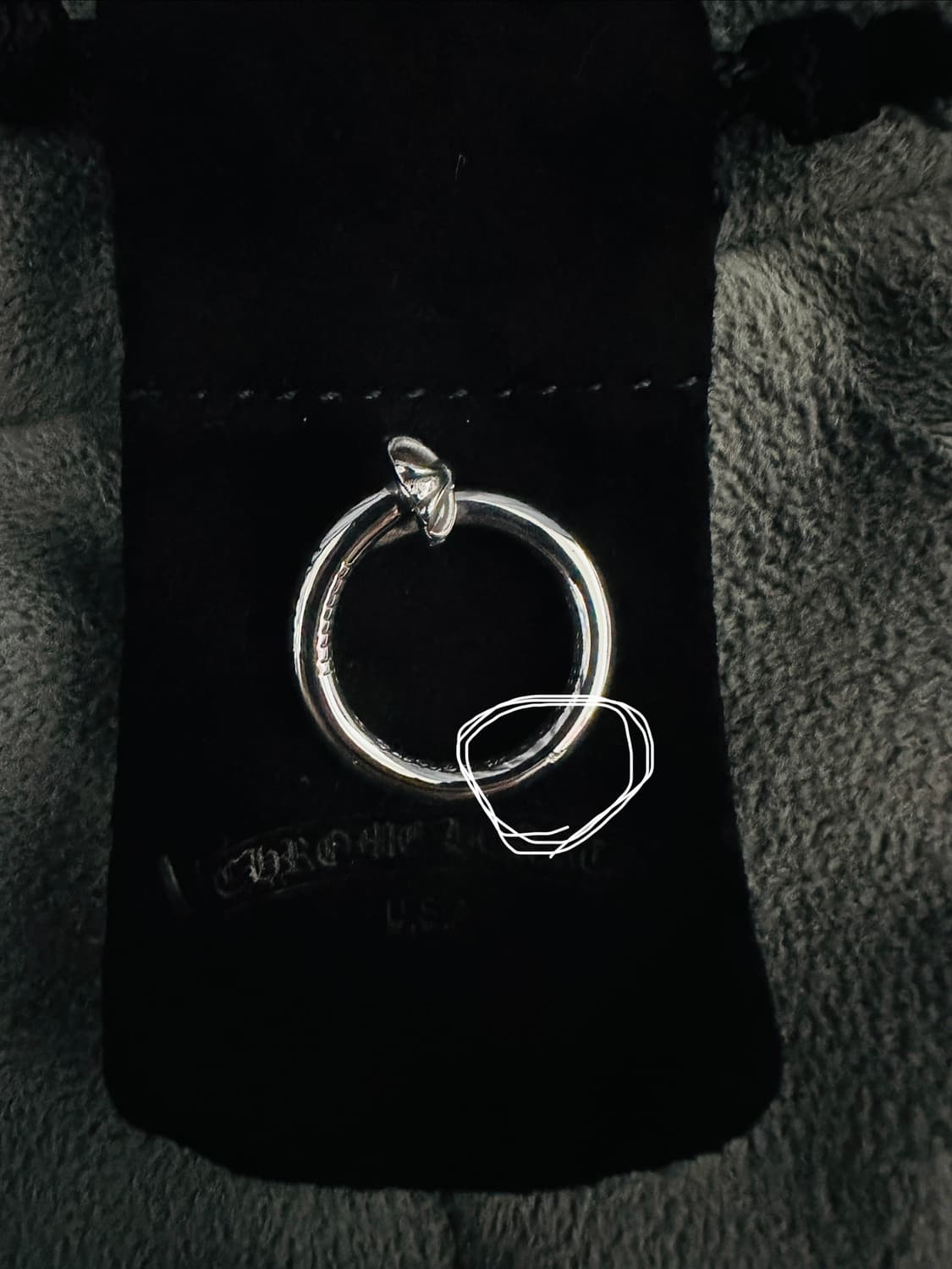 [US7] 크롬하츠 크로스볼 네일 실버링 상품이미지2