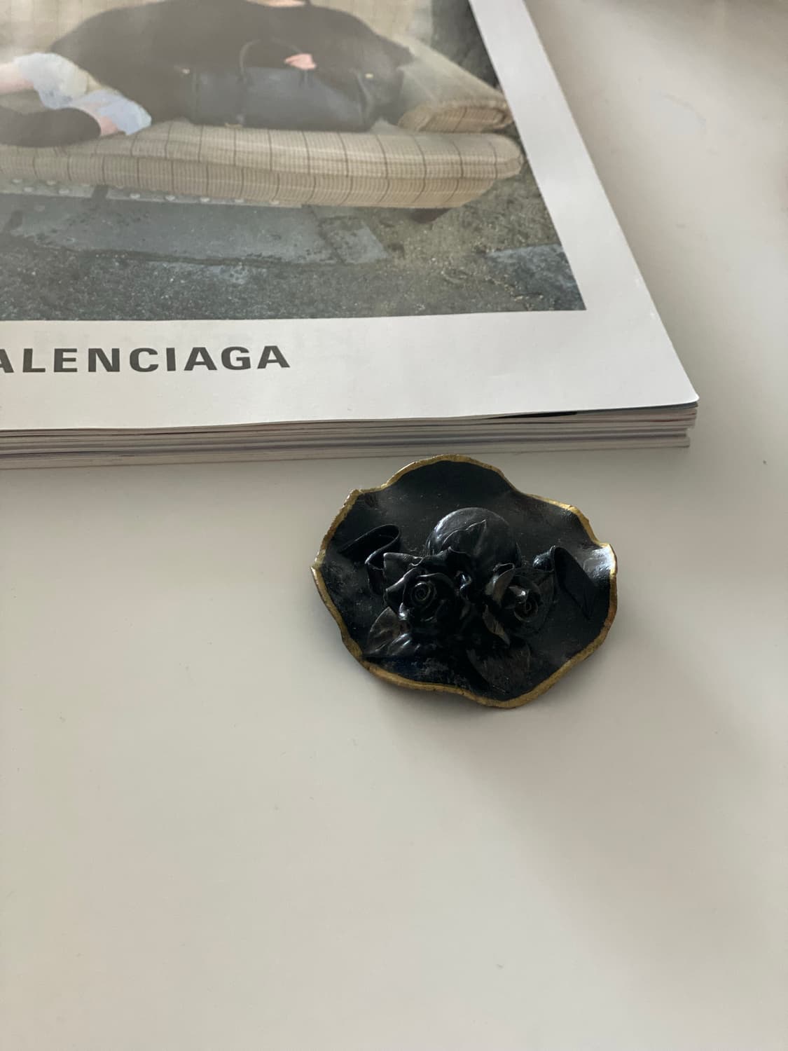 일본 수입 빈티지 플라워 모자모양 브로치 상품이미지7