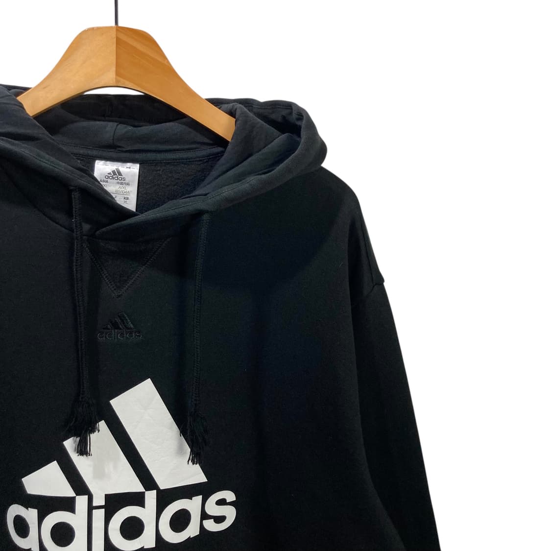 아디다스 빅로고 블랙 후드 상품이미지3