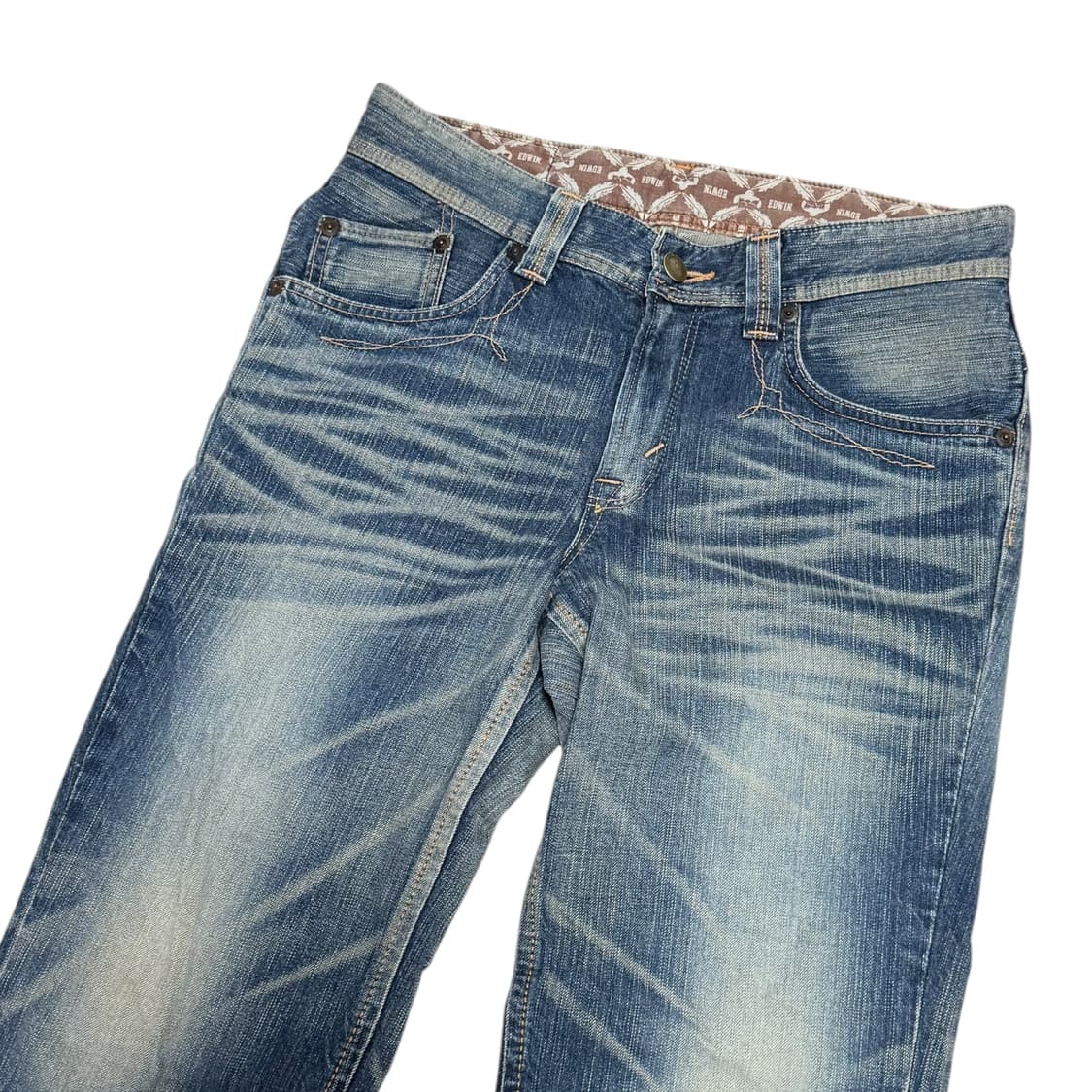 Edwin 에드윈 중청 워싱 세미부츠컷 플레어 데님팬츠 상품이미지6