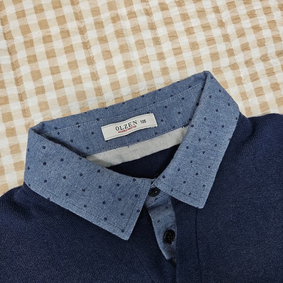 올젠 긴소매 니트 카라티 남자100~105 상품이미지2