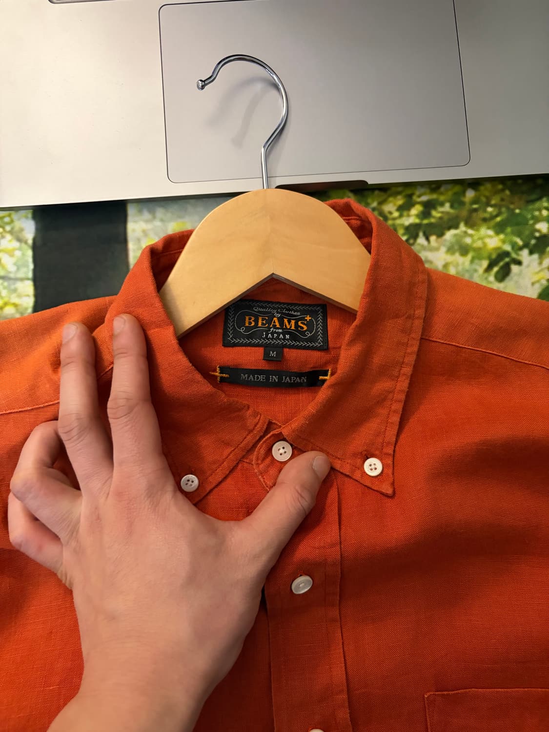 빔즈 플러스 린넨 셔츠 딥오렌지 M(100) 상품이미지2