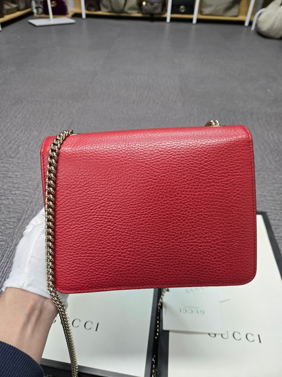 [특가][정품] 구찌 인터로킹 레드 숄더백 상품이미지3
