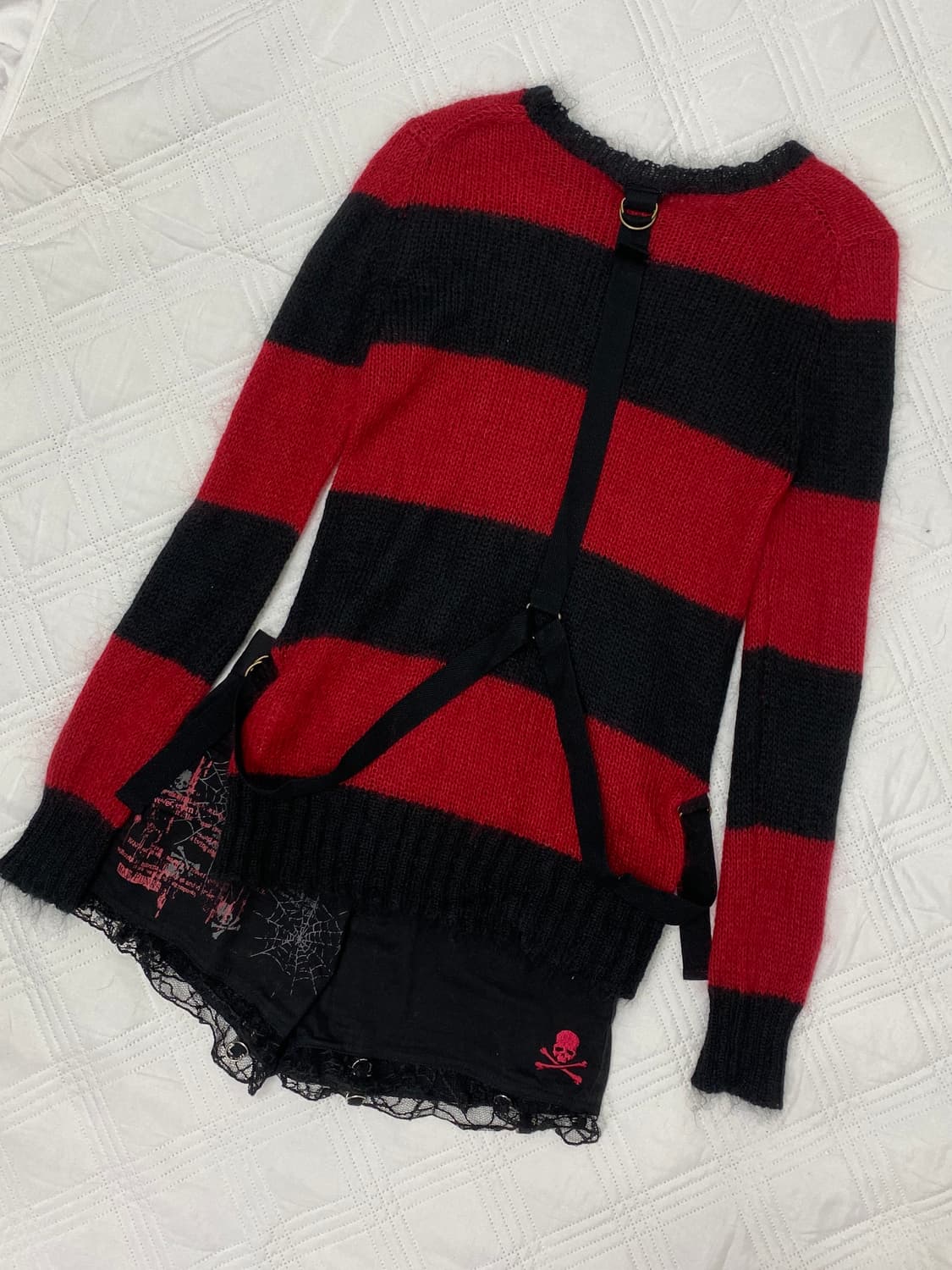 [PEACE NOW] 펑크 미사깔 스트랩 스트라이프 니트 상품이미지6