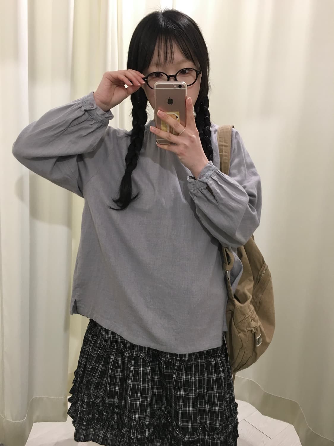 mute sky button blouse 상품이미지3