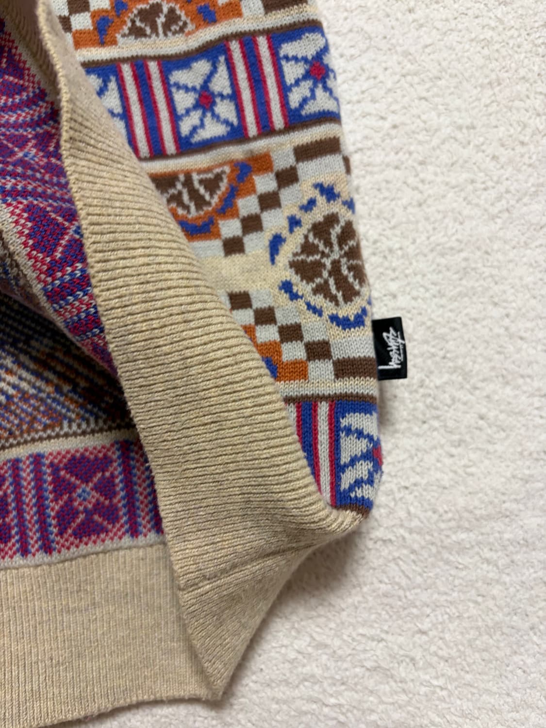 [M] 스투시 GIZA VEST 페어아일 패턴 니트 조끼 상품이미지4