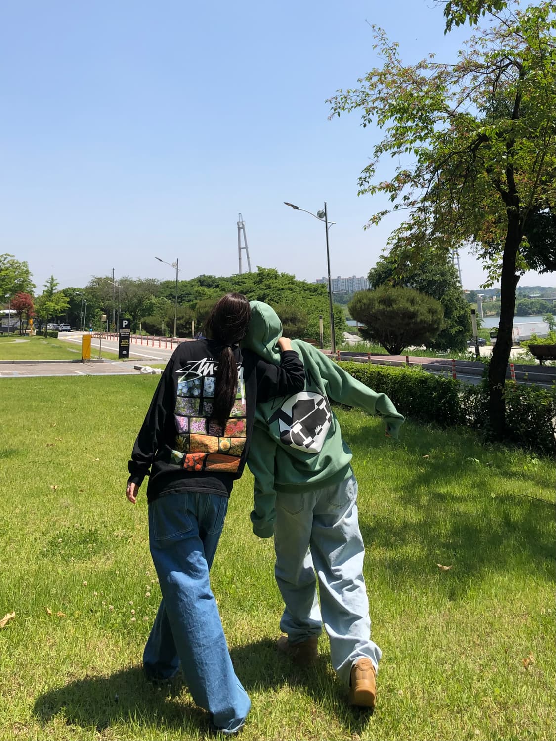 스투시 스케이트맨 후드 그린 L 상품이미지4