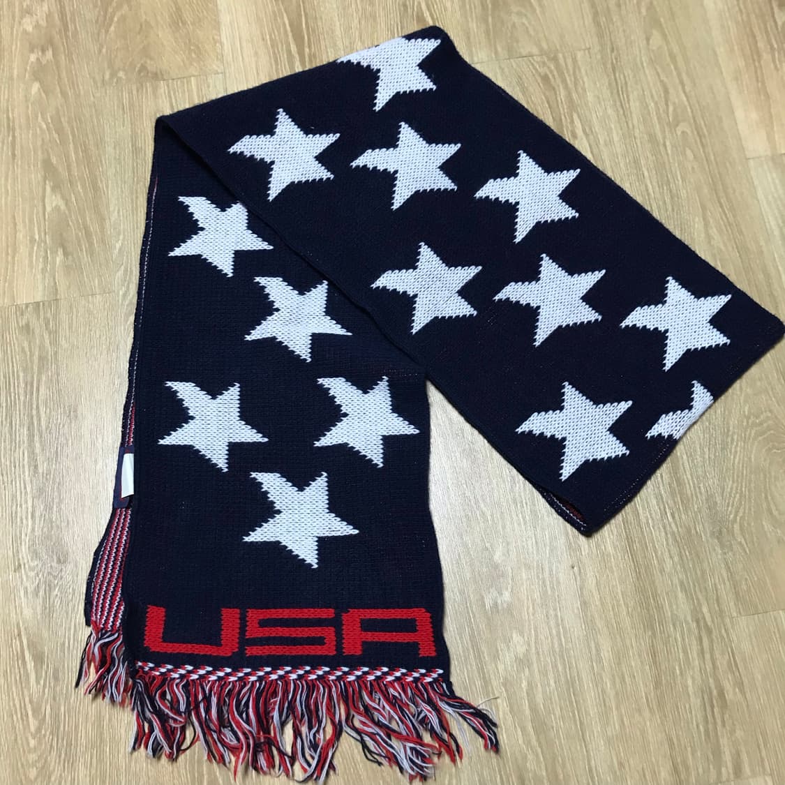 헤비웨이트 울 니트 usa 성조기 머플러 usa제품 상품이미지1
