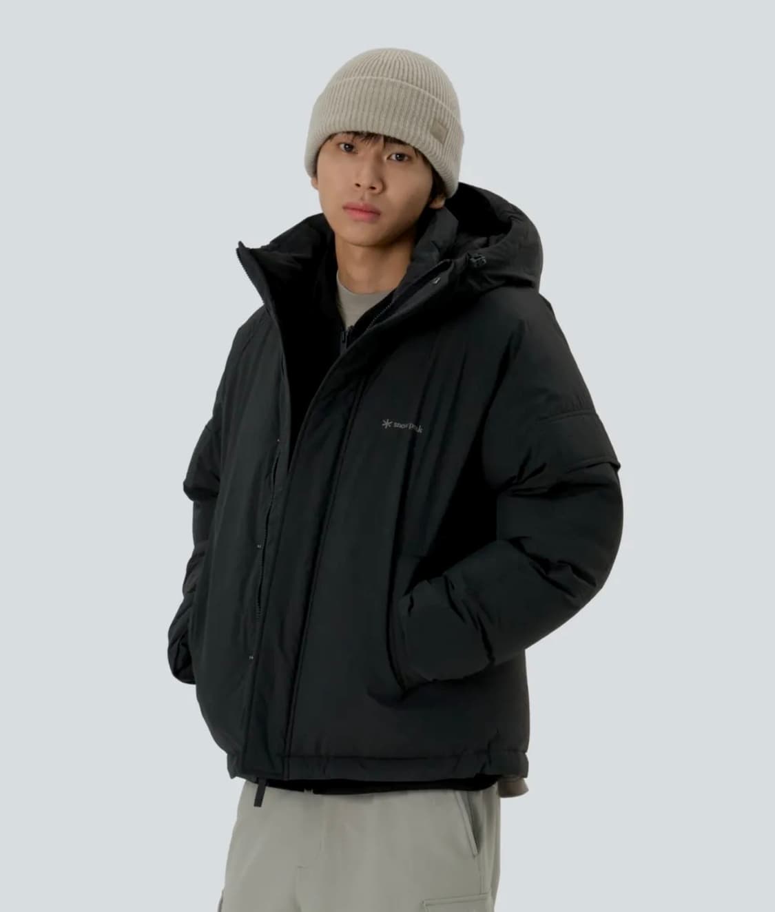 [100] 스노우피크 시티캠퍼 유틸리티 후드 다운자켓 블랙 상품이미지1