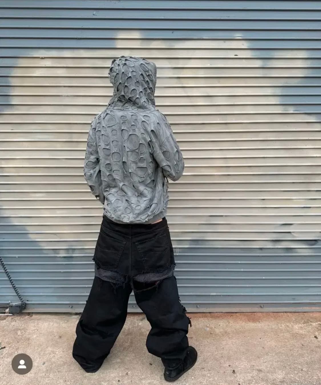 발렌시아가 디스트레스 페이크 박서 데님 배기 진 상품이미지1