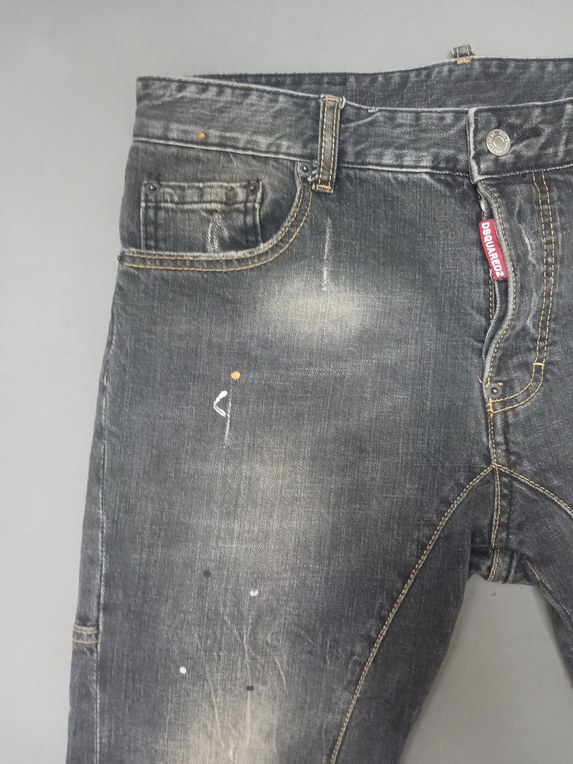 [34] 디스퀘어드2 멀티페인팅 타이디바이커 블랙진 청바지 상품이미지2