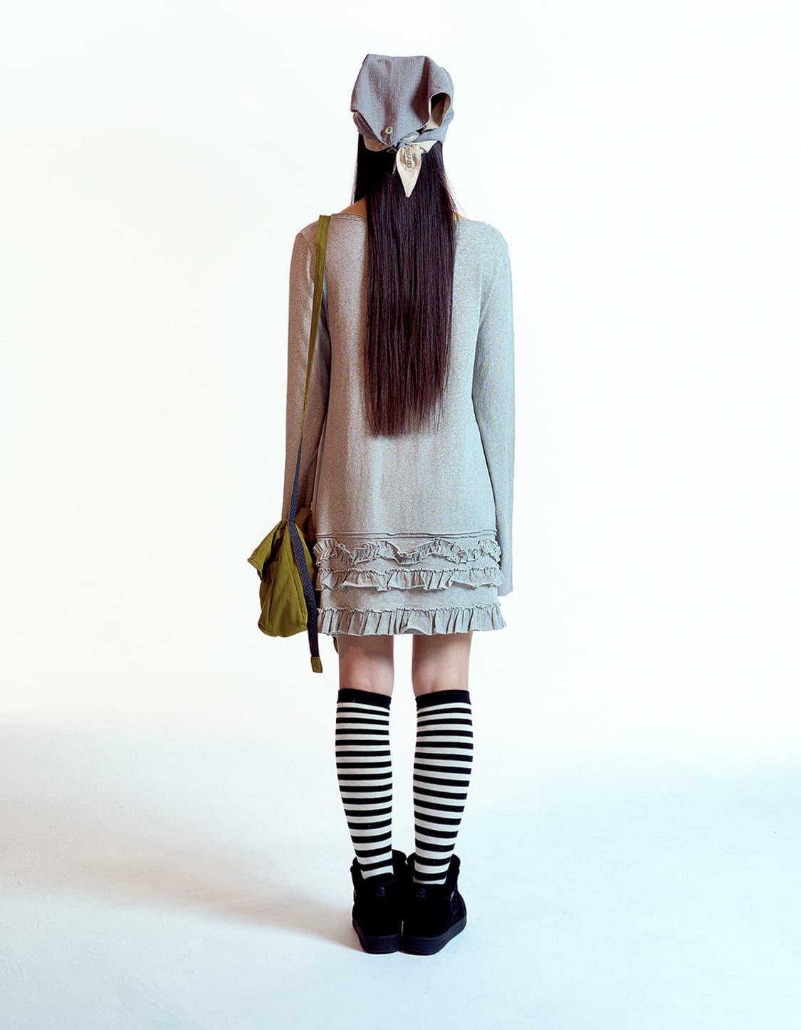 코이세이오 버튼 리버시블 스카프 차콜 상품이미지5