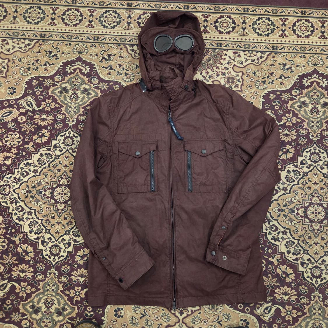 cp컴퍼니 고글 후드 자켓 버건디 105 상품이미지1