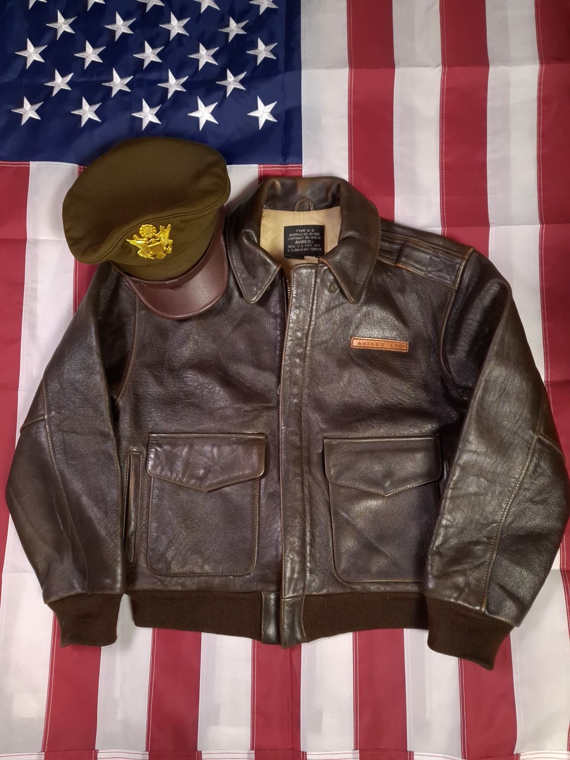 새제품급 90's오리지날 아비렉스 미육군 항공대 A-2 리얼레더 항공자켓 상품이미지2