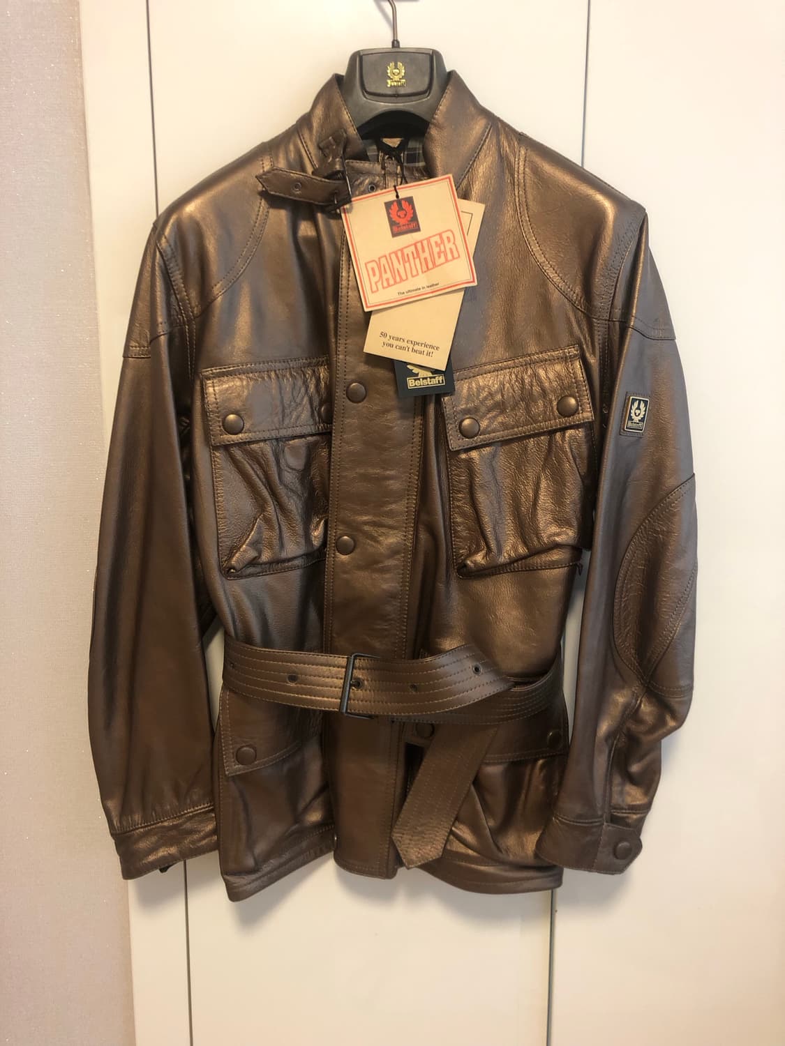 벨스타프 펜서 벨티드 가죽 자켓 상품이미지1