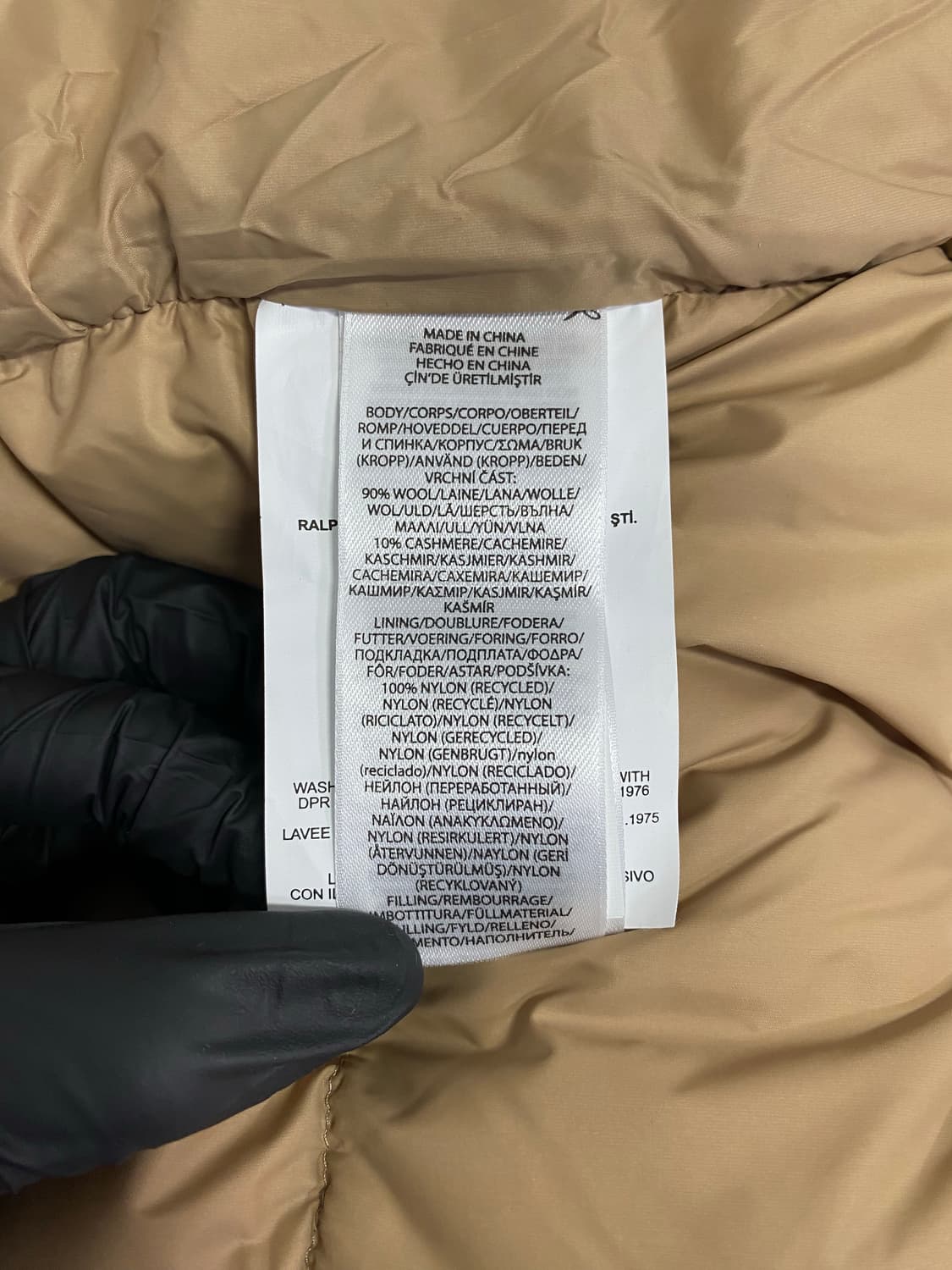 폴로 랄프로렌 케이블 니트 울캐시미어 후드 다운패딩 M 상품이미지4