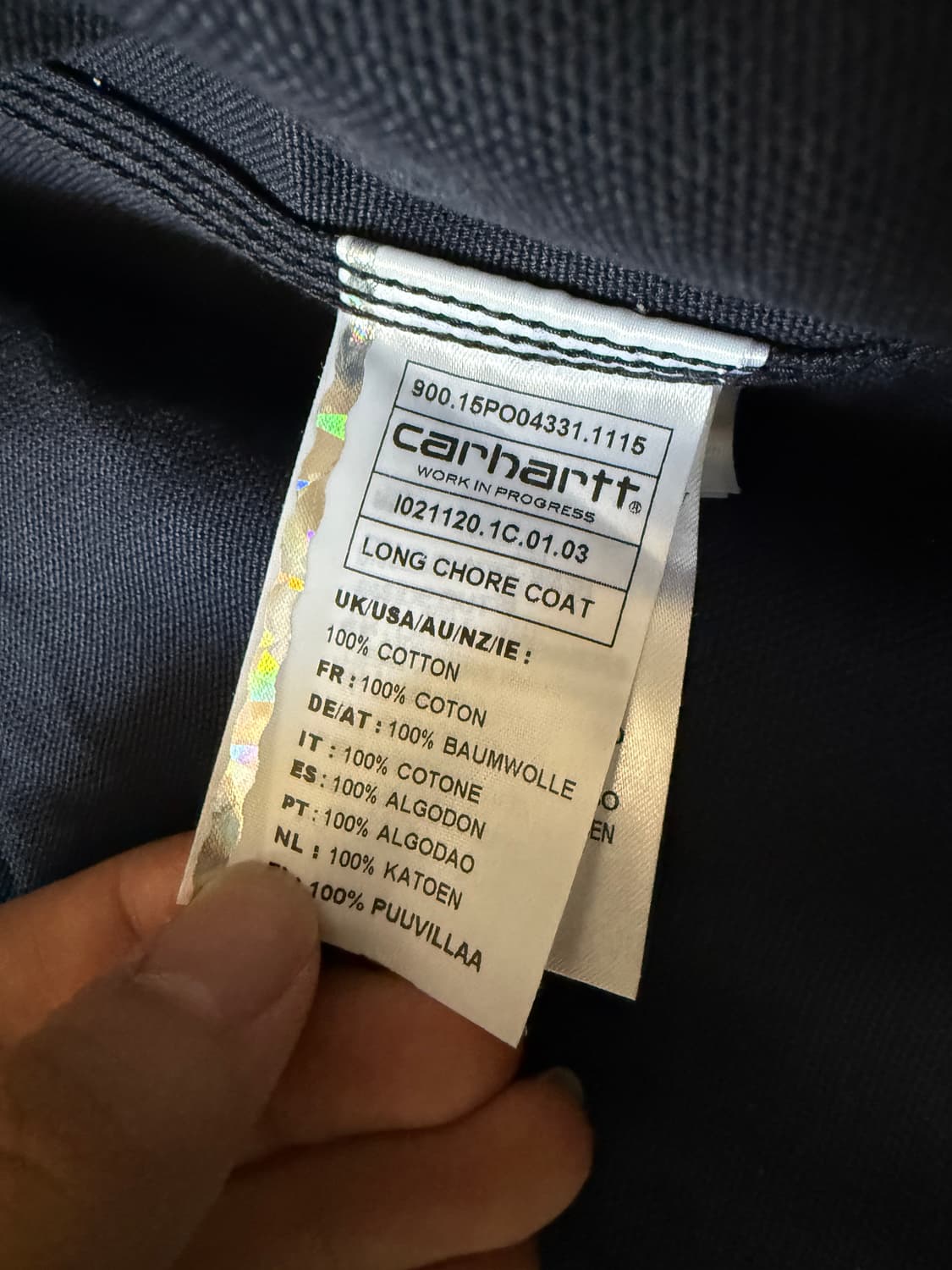 칼하트 롱 초어 코트 네이비 상품이미지3