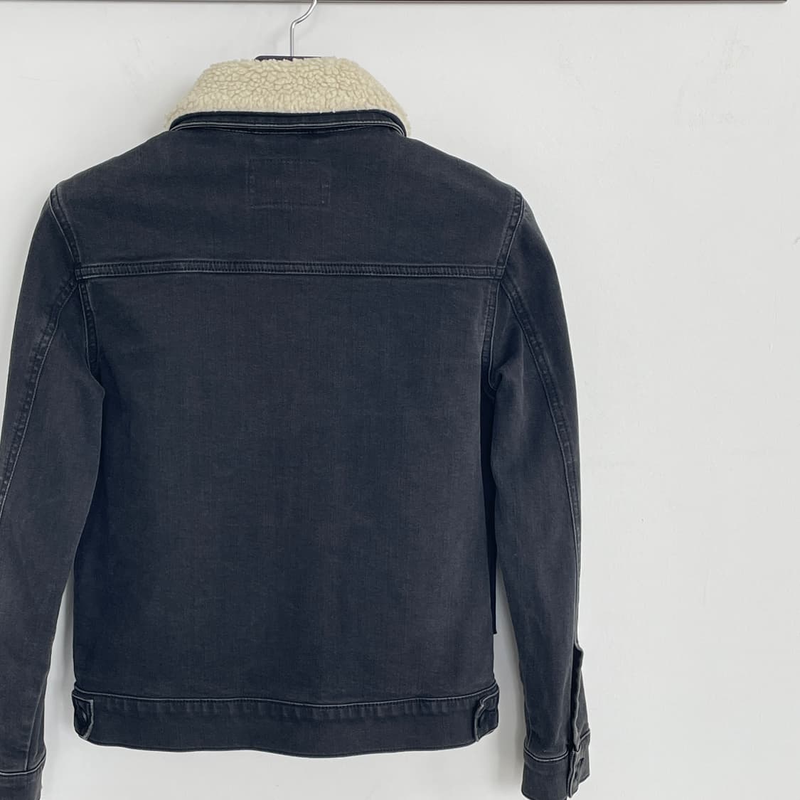 올세인츠 블랙 데님 트러커 청자켓 털 탈부착 상품이미지5