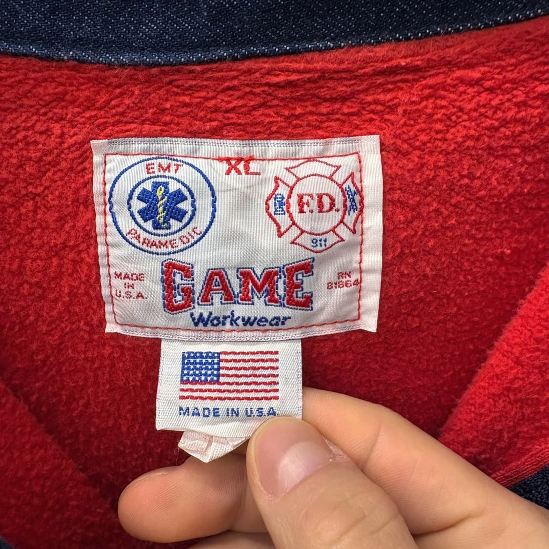 90s 오리지널 USA EMT 디페인더 워크 반집업 스웻셔츠 N701 상품이미지7