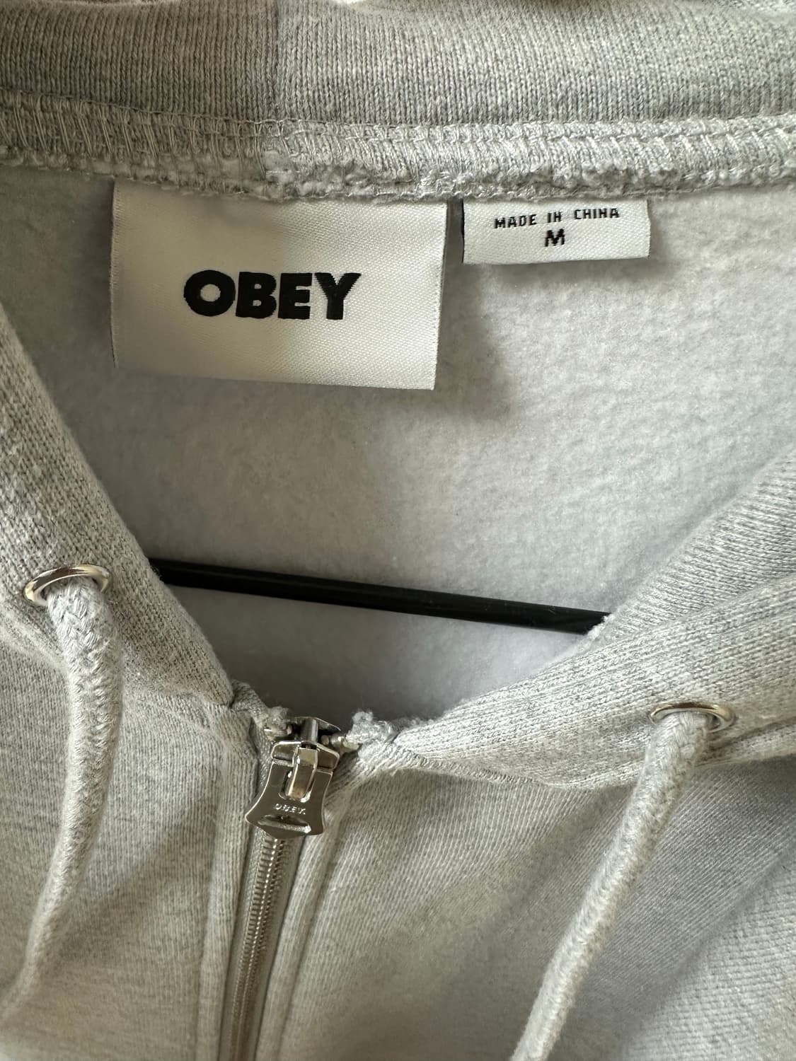 아이앱 스튜디오 x 오베이 아이콘 엑스트라 헤비 집업 후드 그레이 헤더 상품이미지5