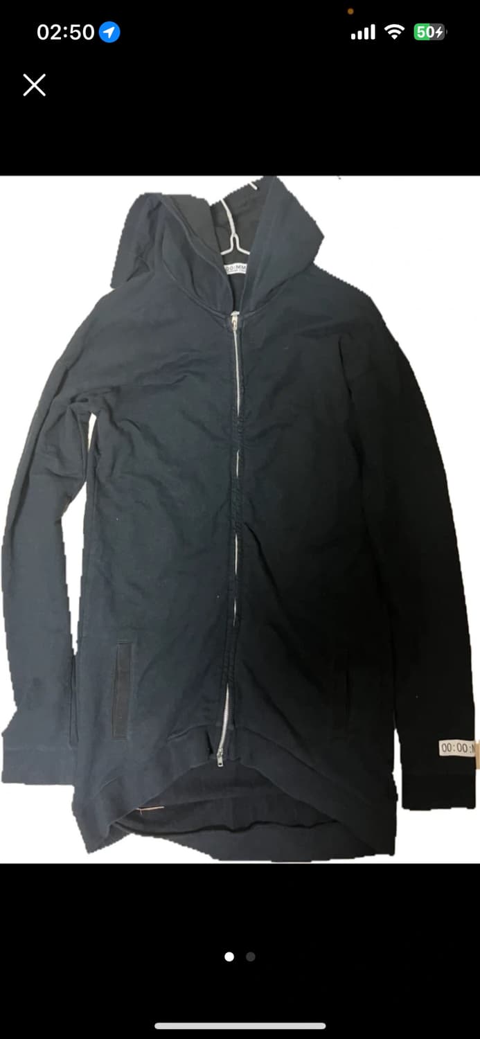 00:00:mm 일본 구제 블랙 후드집업 원피스 상품이미지2