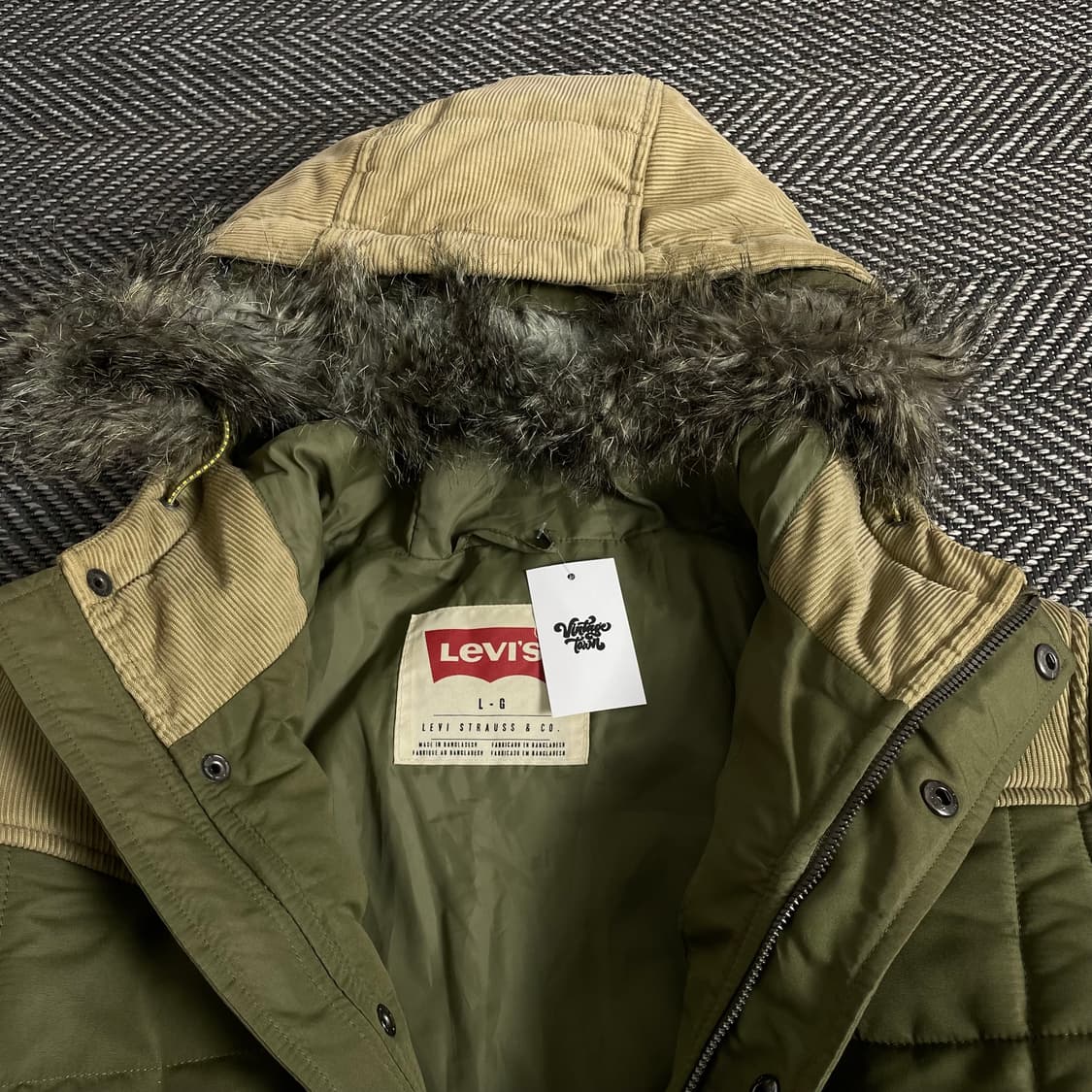 리바이스 USA 아메리칸 퀼팅 라쿤 패디드 자켓o 2871 상품이미지5