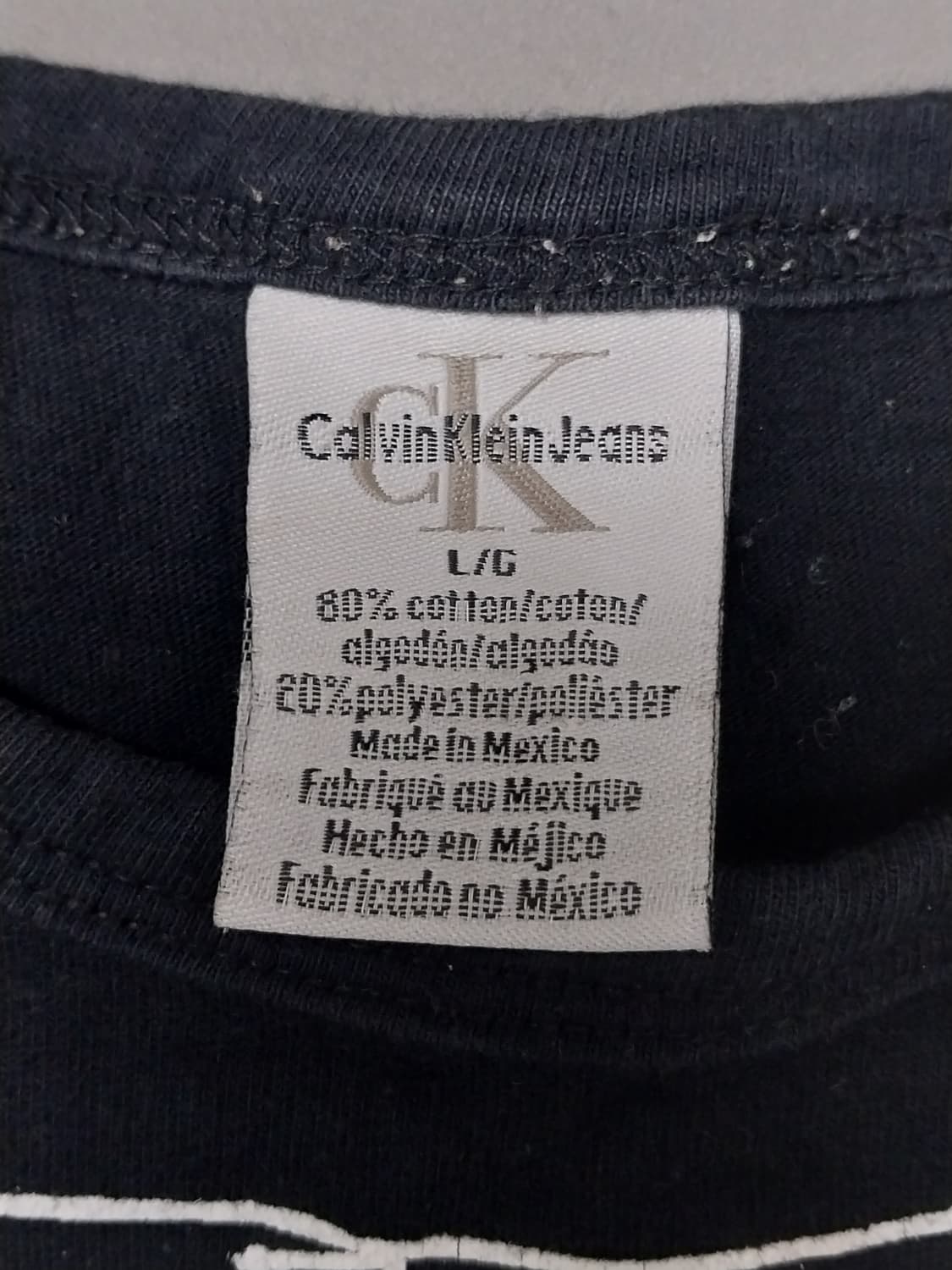 [L] 캘빈클라인 진스 드로잉 데님 그래픽 반팔 티셔츠 상품이미지7