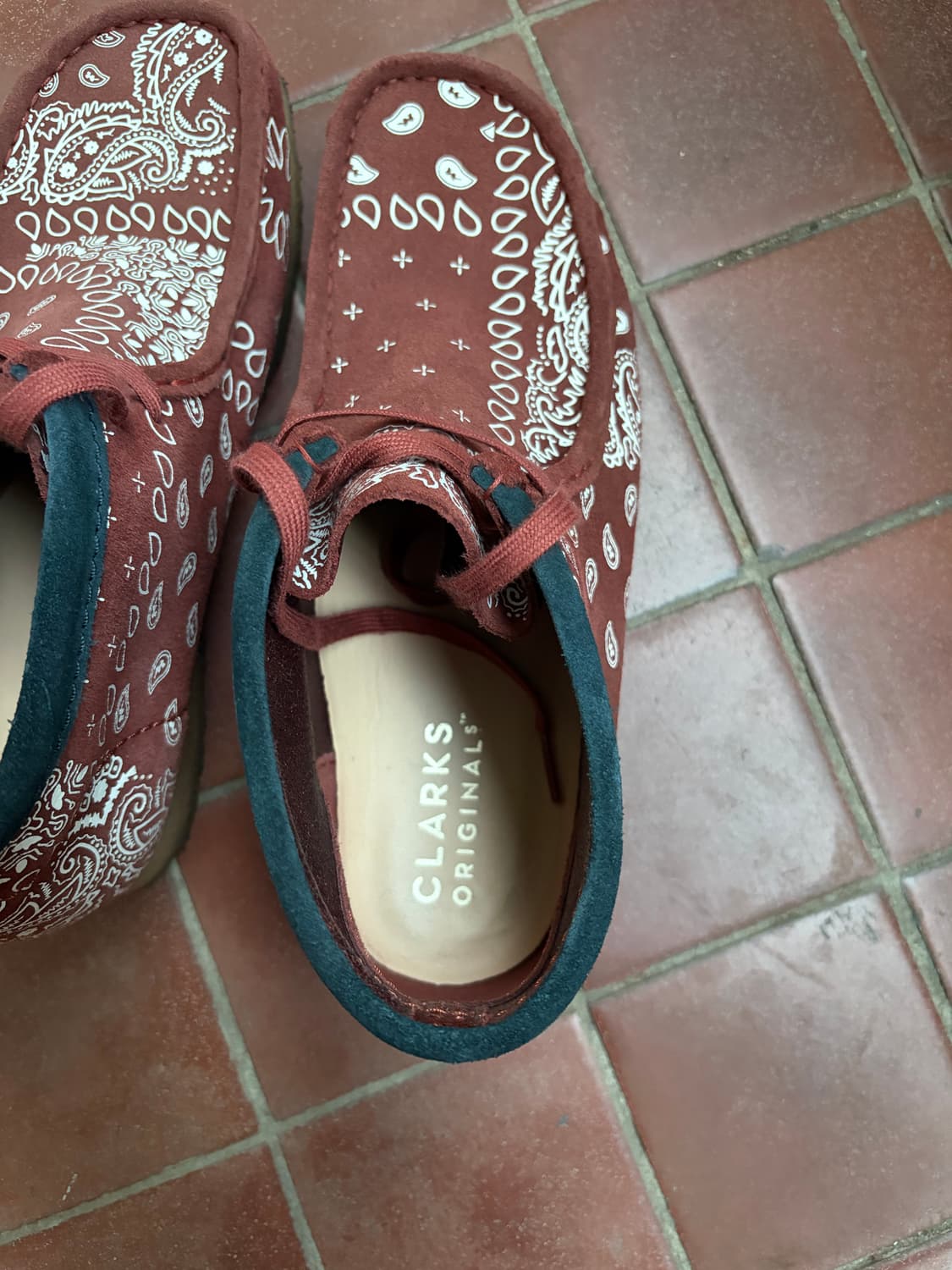 클락스 왈라비 부츠 페이즐리 레드 UK8.5 상품이미지5