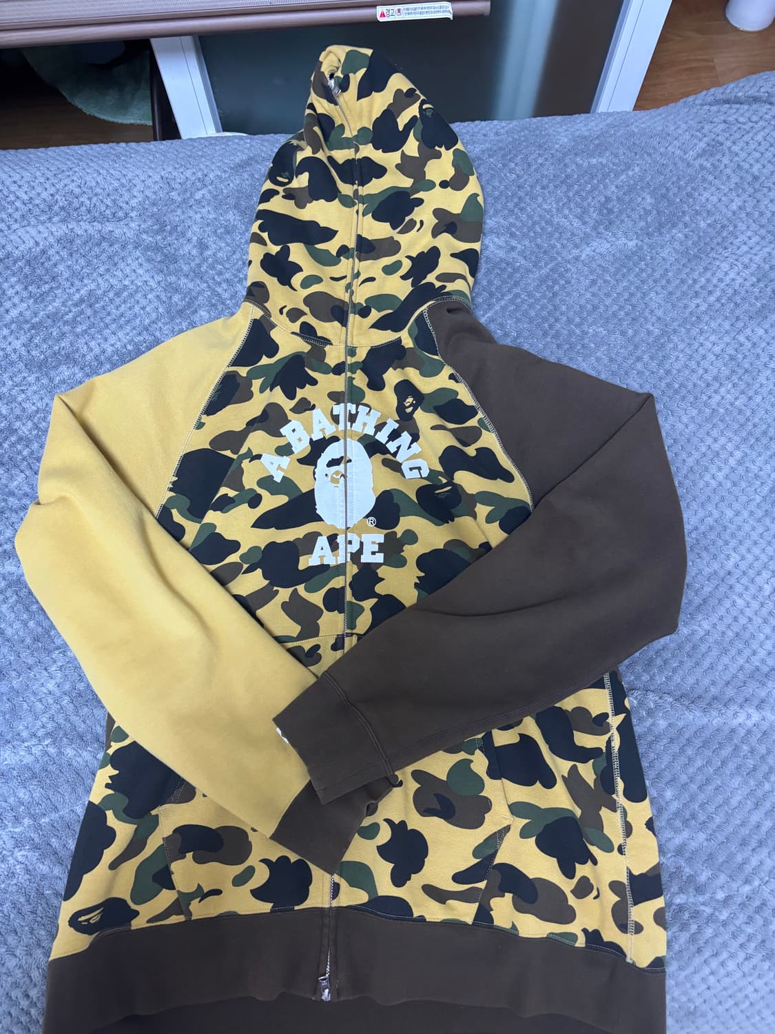 베이프 크레이지 카모 컬리지 후드집업 황계 3XL 상품이미지2