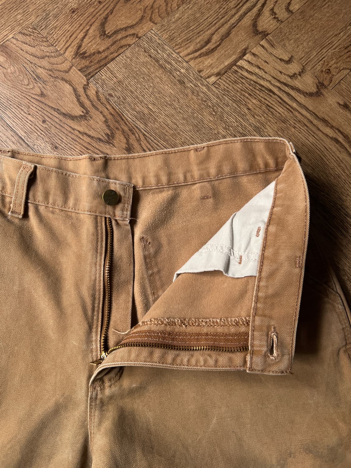 [32]칼하트 USA 더티워싱 브라운 싱글니 카펜터 워크 팬츠 상품이미지3