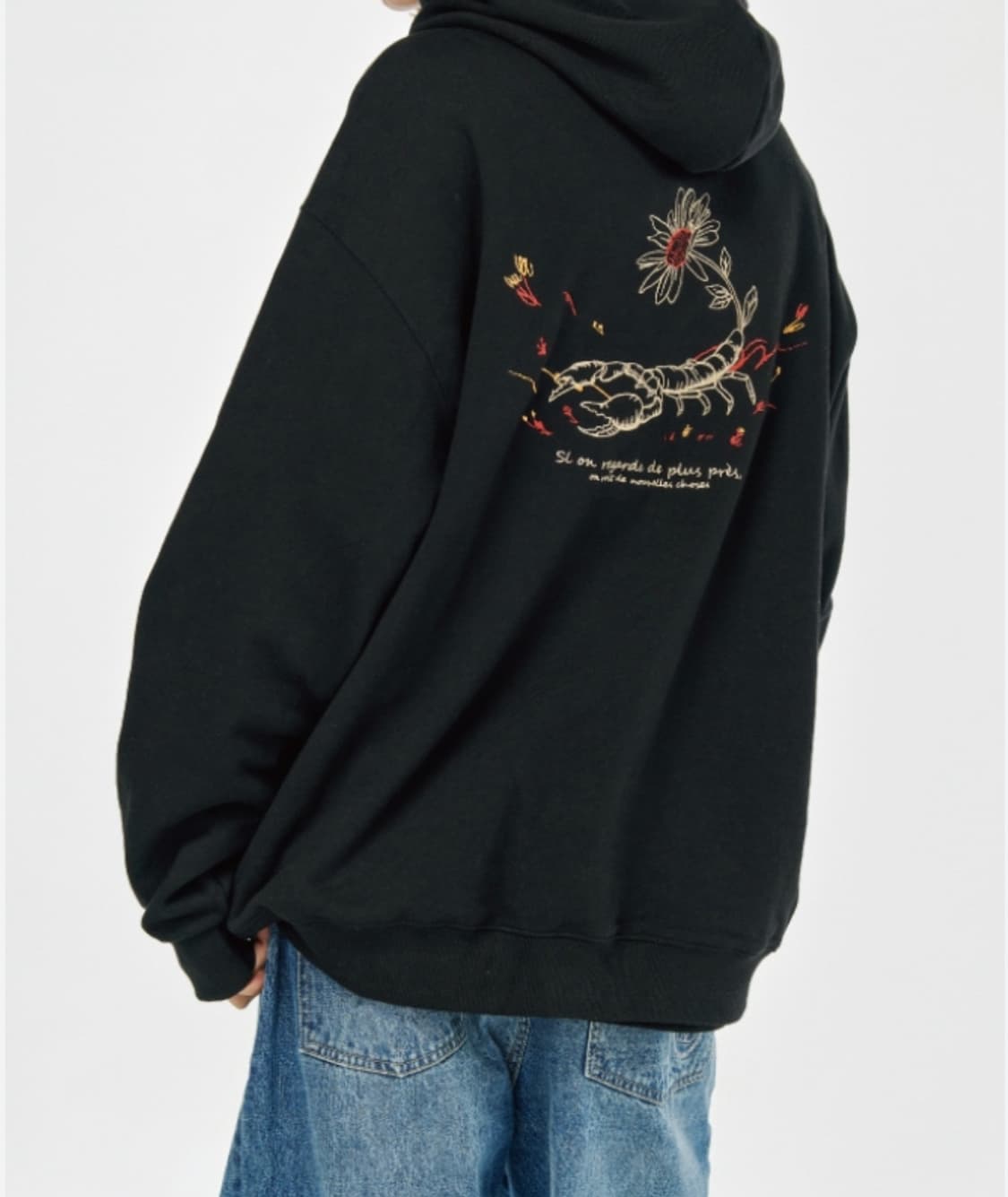 CPGN STUDIO 자수 후드티 블랙 남성 95~100사이즈 오버핏 상품이미지1