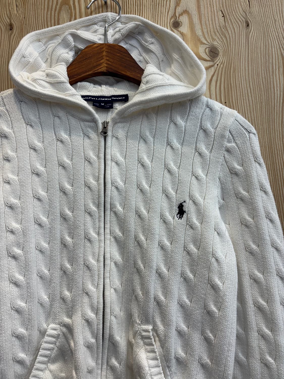 폴로 랄프로렌 우먼 케이블 니트 후드집업 상품이미지3
