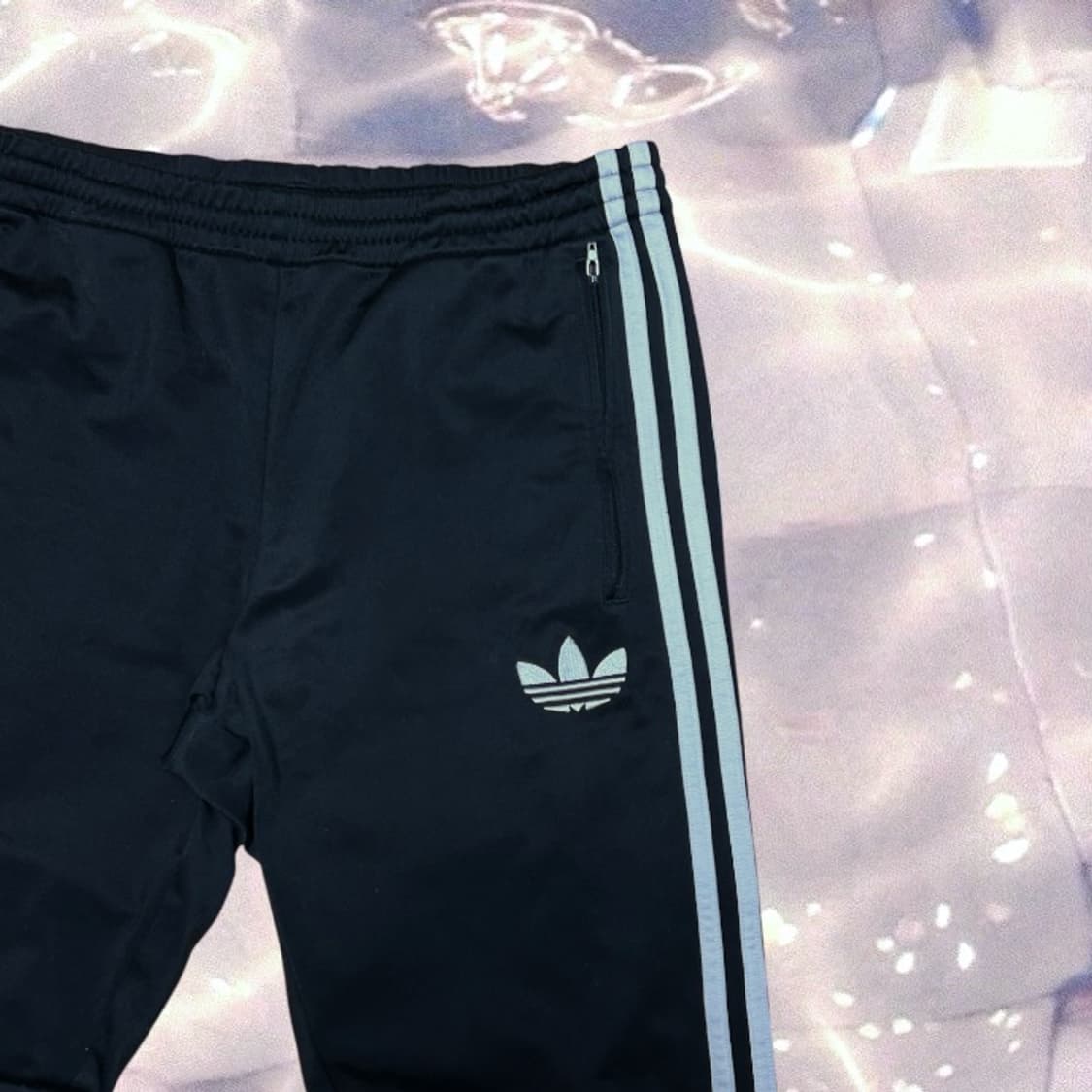 아디다스 파이어버드 검흰 블랙 화이트 삼선 와이드 트랙 팬츠 90  상품이미지4