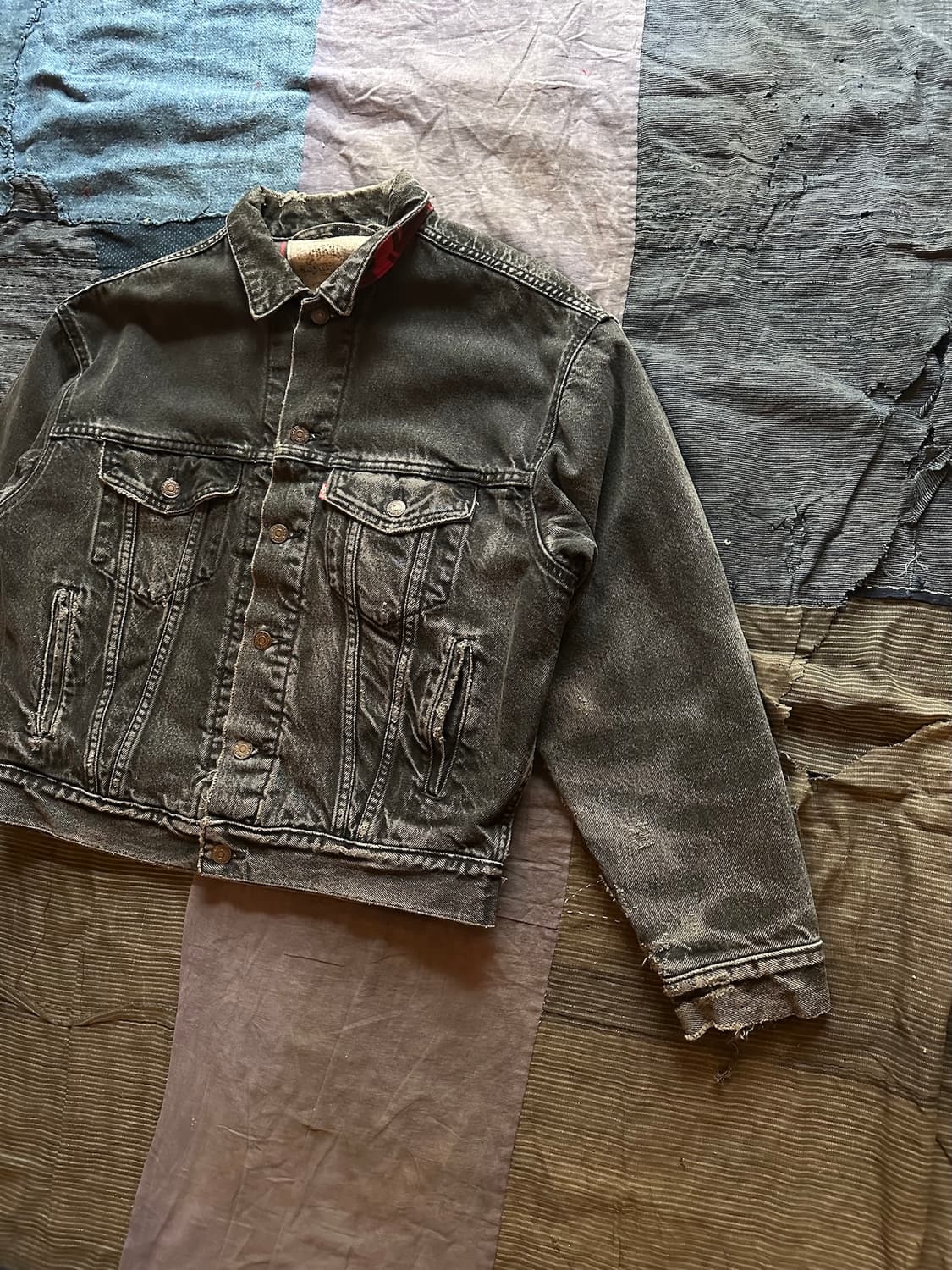 90s USA 빈티지 리바이스 블랙 데님 자켓 상품이미지4