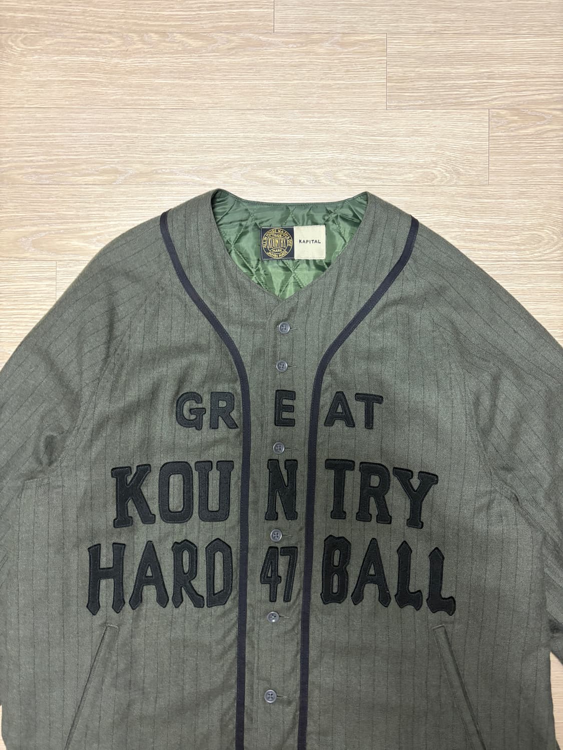 캐피탈 퀼팅 베이스볼 울 자켓 상품이미지3