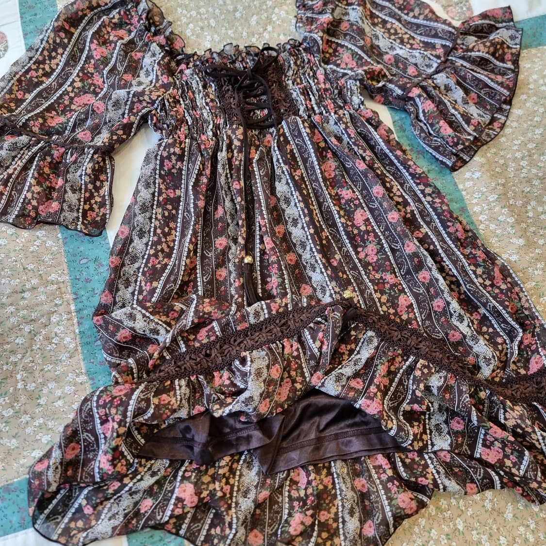 Liz Lisa(리즈리사) 보헤미안 플로럴 오프숄더 원피스 상품이미지5