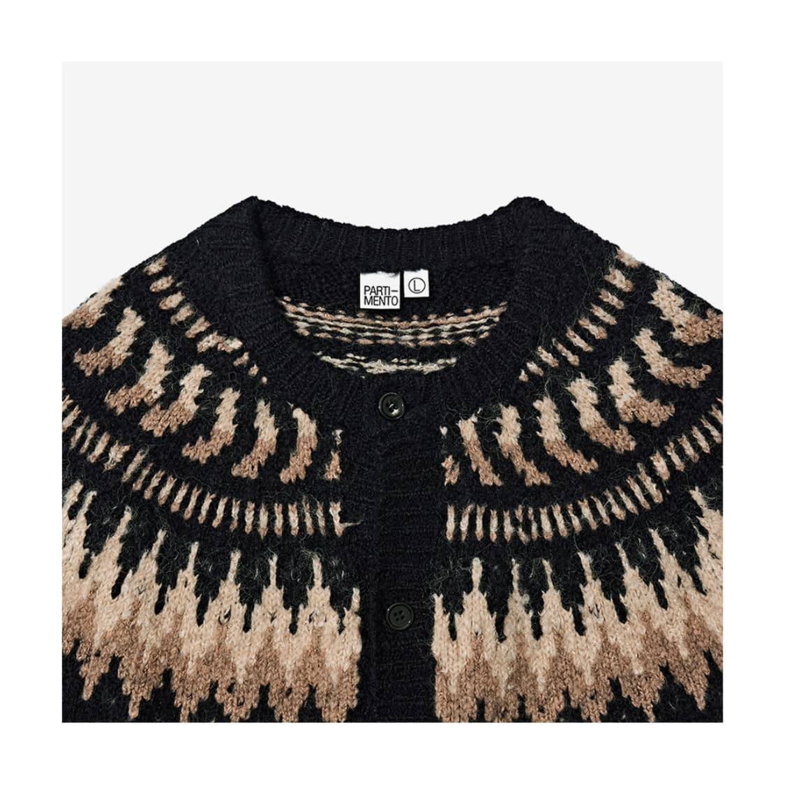 [정품][M] 파르티멘토 노르딕 니트 가디건 블랙 상품이미지6