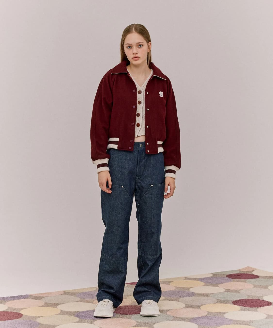 GREEMY 인디고 더블니 카펜터 데님 상품이미지1