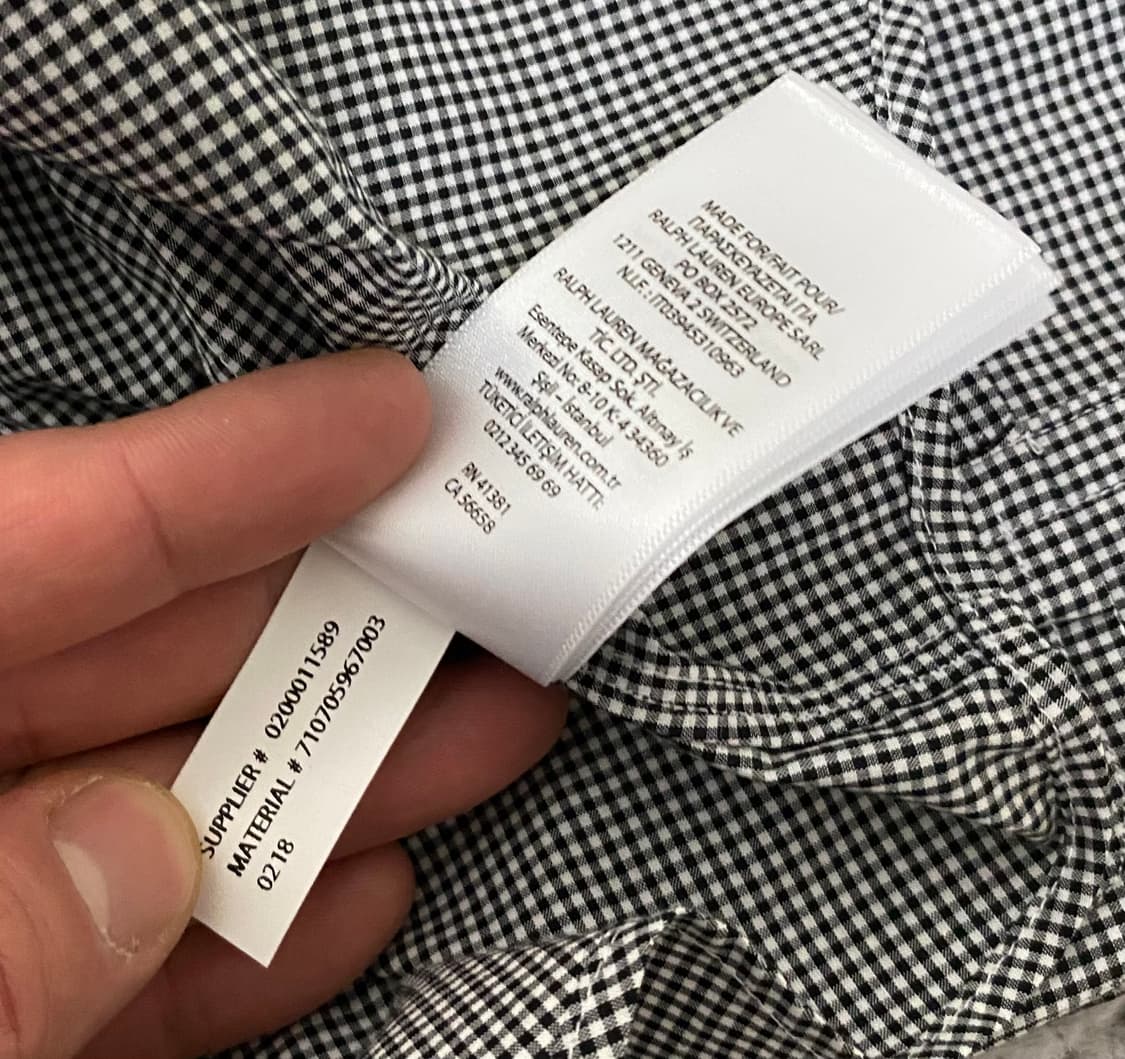 [M] 랄프로렌 폴로 셔츠 체크 블랙 상품이미지4
