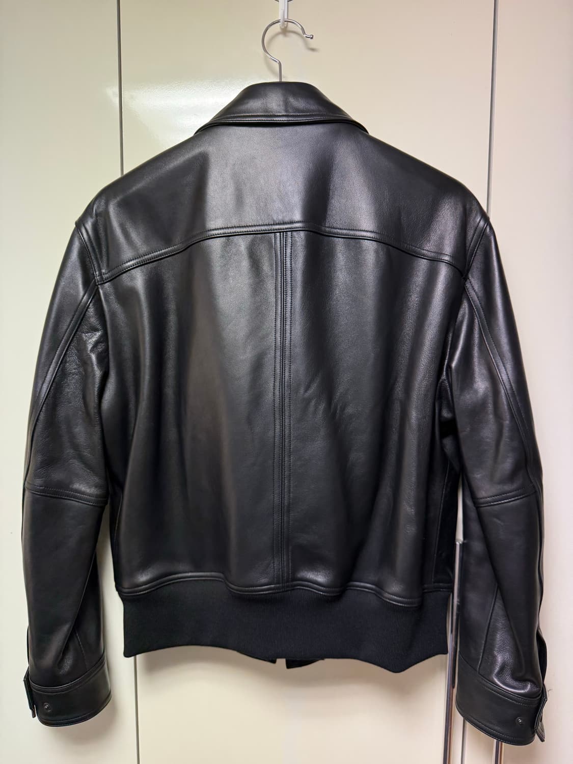 [M] 로파이 바이커 레더 자켓 블랙 상품이미지6