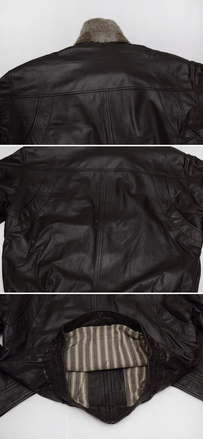 베네통 이태리 블루패밀리 레더 봄버 가죽 항공 자켓 (105+) 상품이미지5