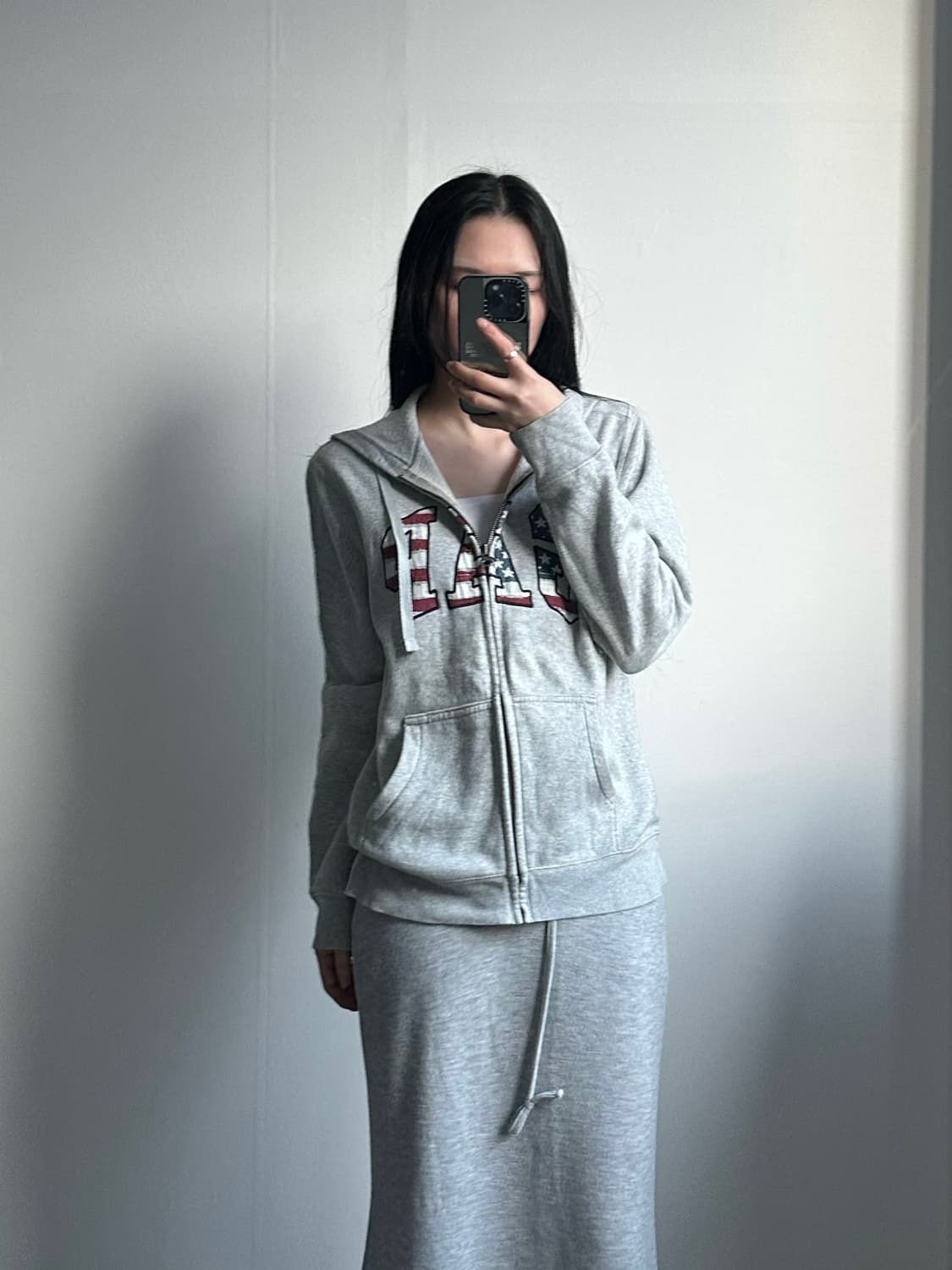 Gap 갭 성조기 그레이 후드집업 상품이미지1