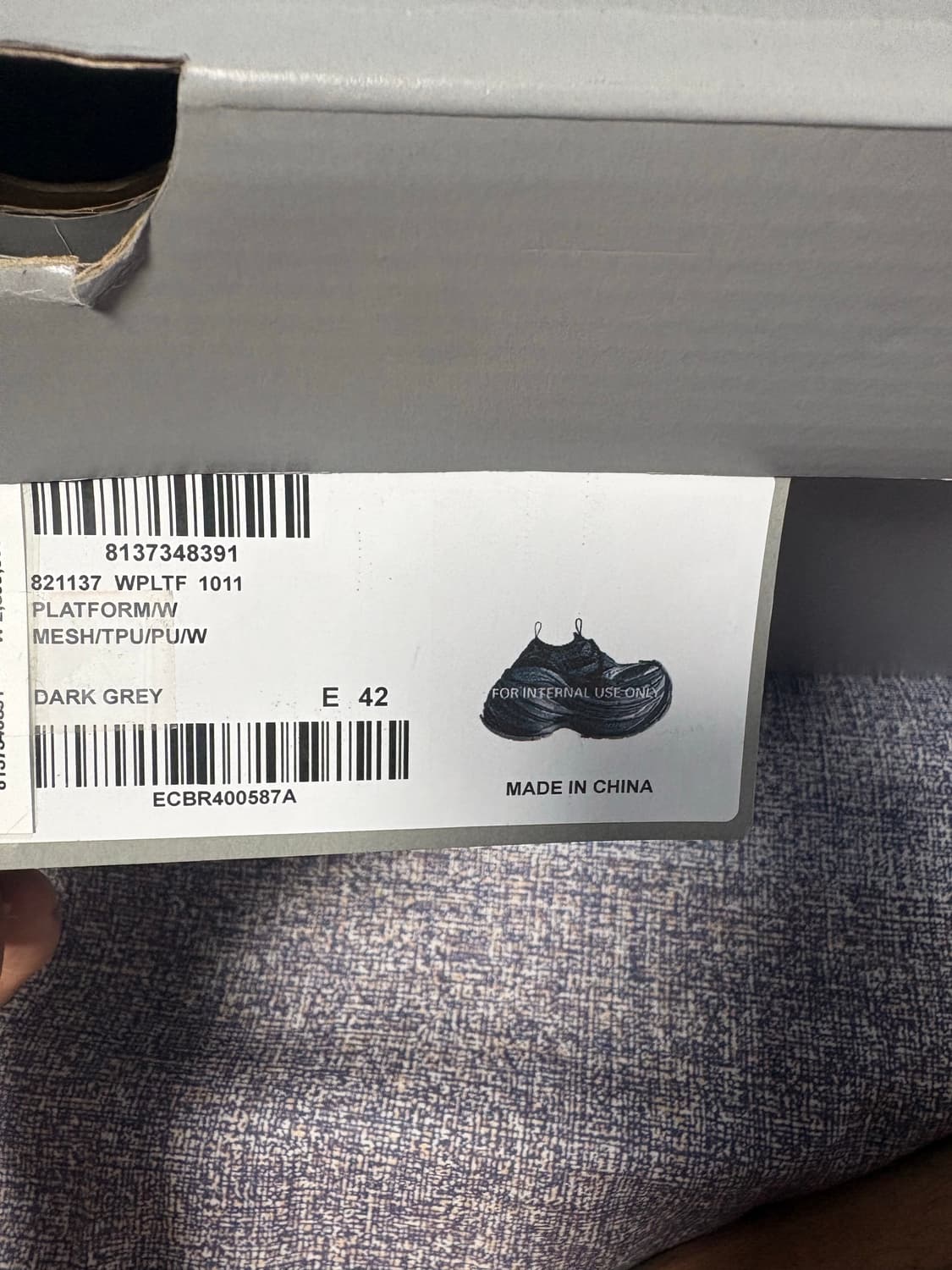 발렌시아가 플랫폼 스니커즈 블랙 42 새상품 상품이미지6