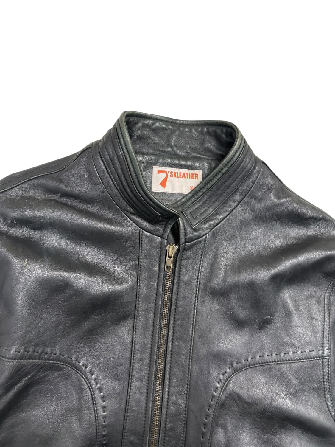 SKLEATHER 빈티지 가죽자켓 블랙 상품이미지4