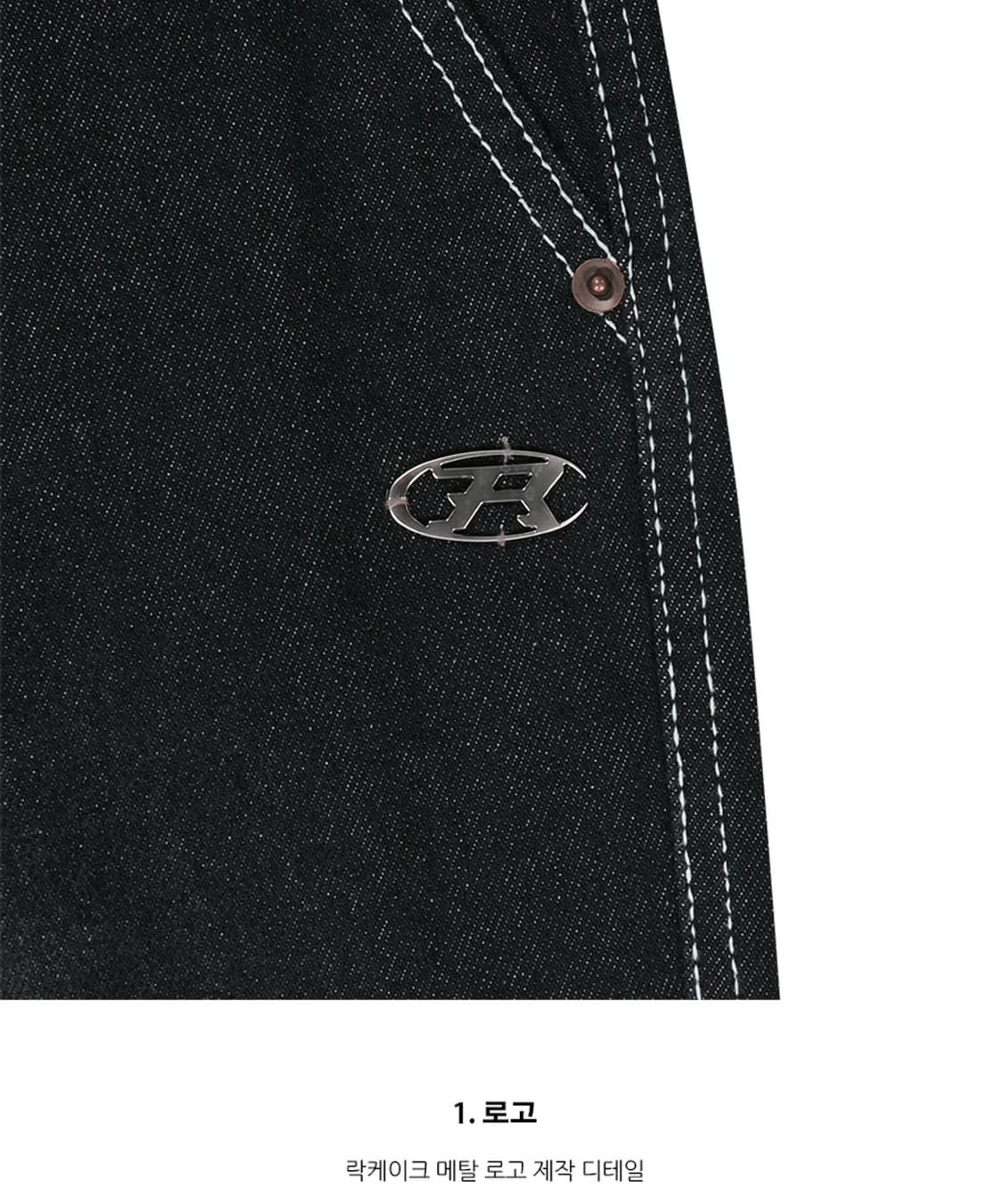 락케이크 하프문 카고 데님 와이드 팬츠 XS 상품이미지6