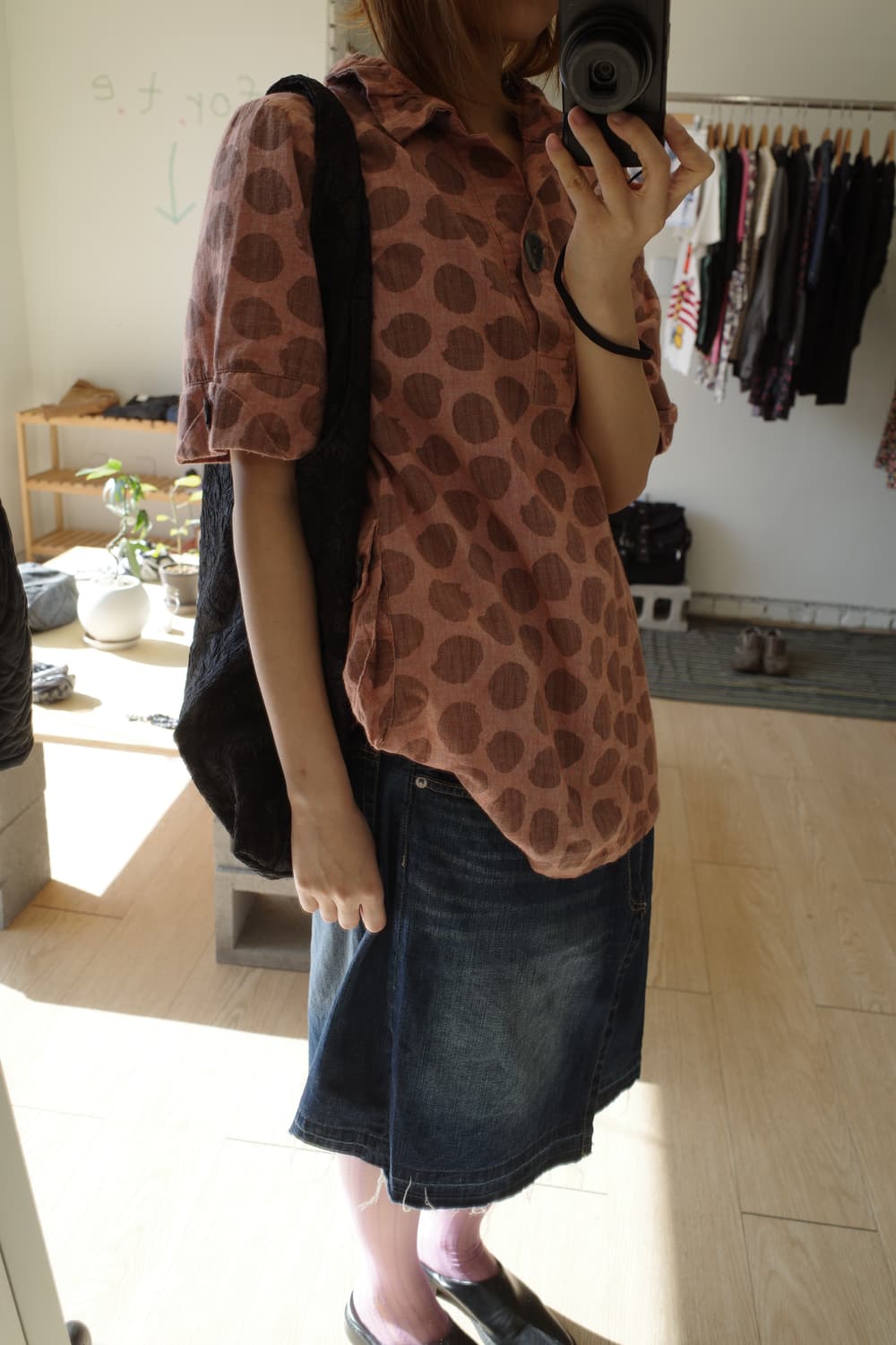 도트 단추 블라우스 상품이미지4