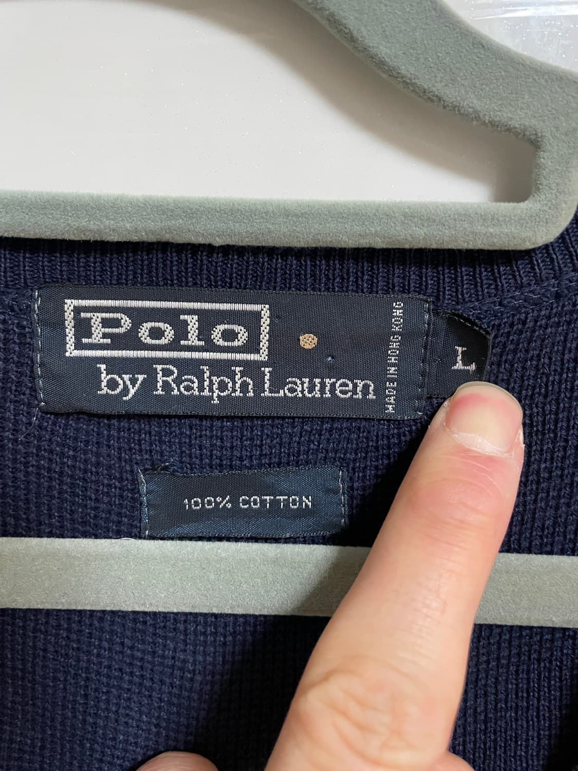 폴로 V넥 네이비 니트 (L, 착샷있음) 상품이미지4