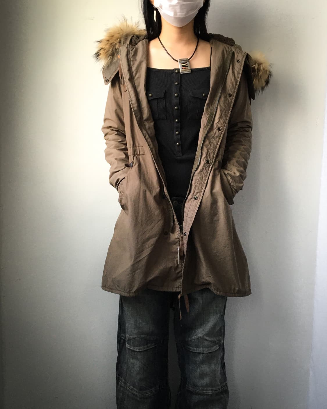 goa raccoon Fur hood filed jacket 상품이미지8