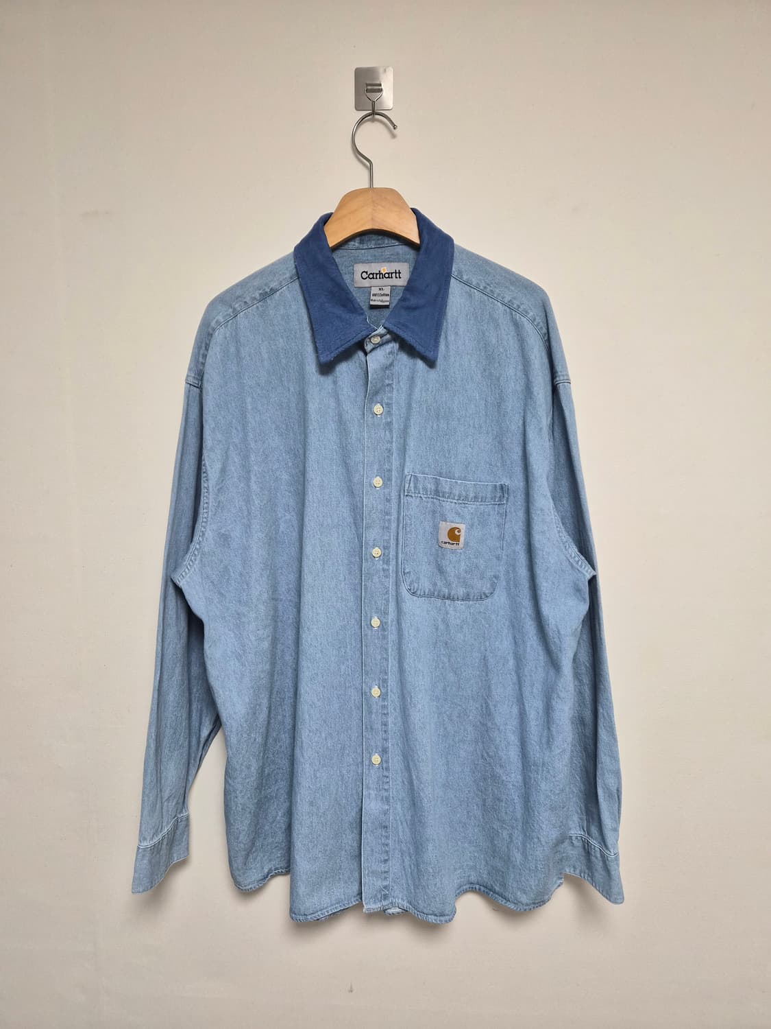 칼하트Carhartt 카라 배색 데님 셔츠 XL - S222 상품이미지1