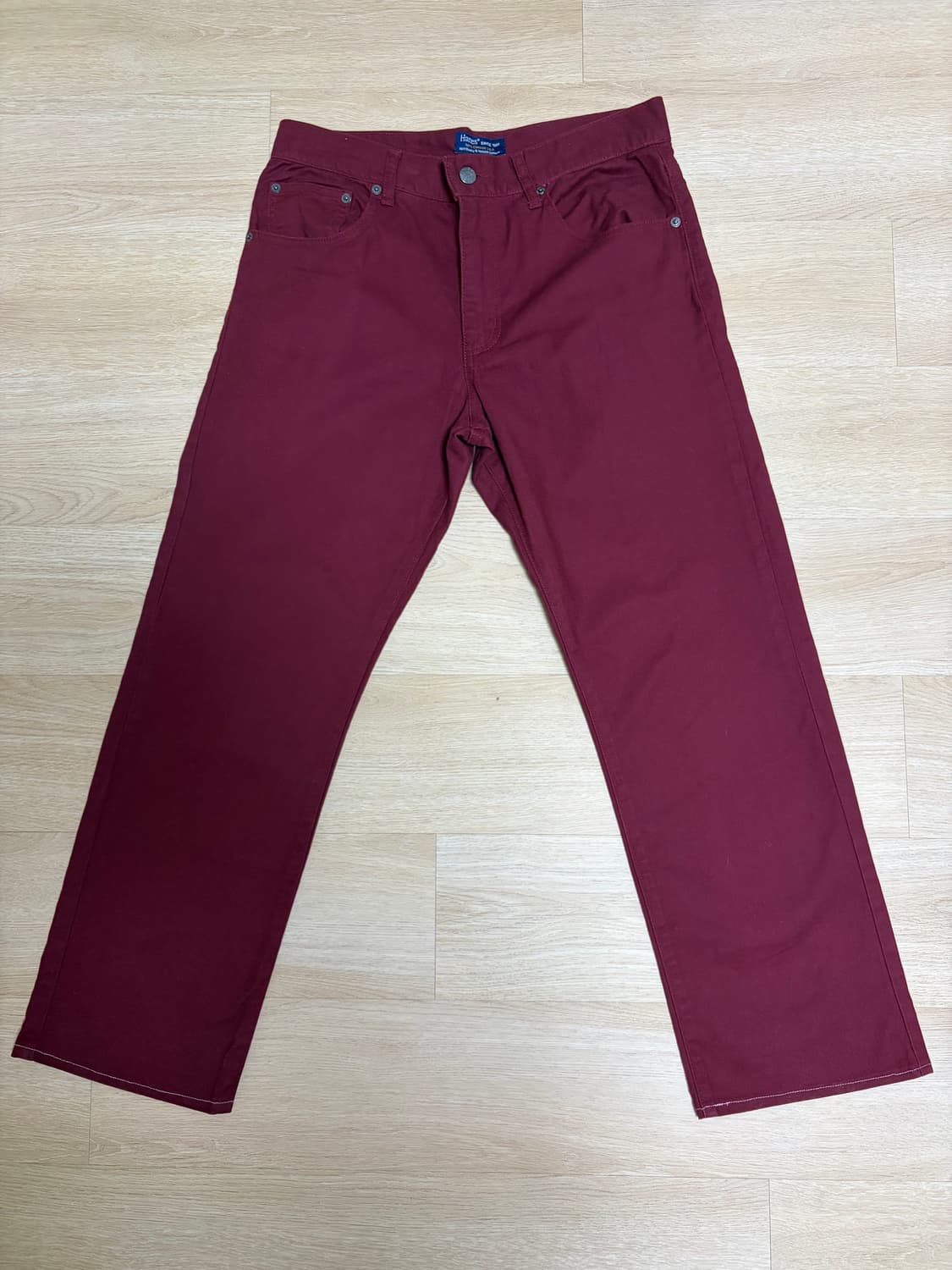 헤인즈 버건디 코튼팬츠 상품이미지1